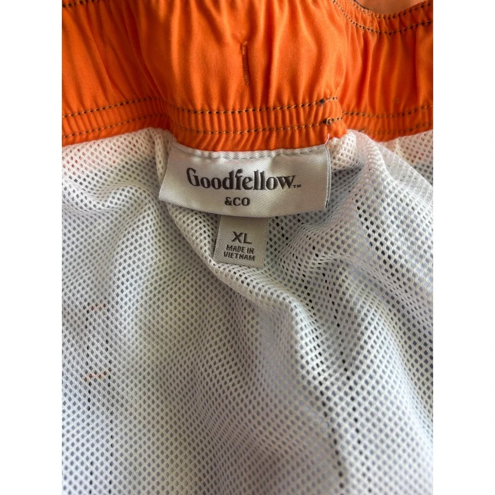 Mens XL Striped Swim Trunks Blue Orange Shorts Goodfellow & Co Beach Swim